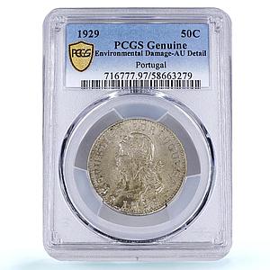 Portugal Sao Tome 50 centavos Colony KM-1 Genuine PCGS nickel coin 1929