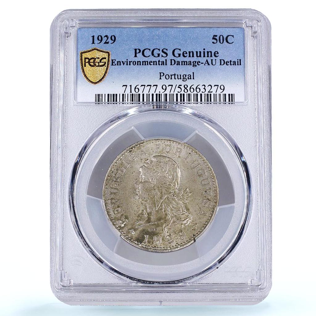Portugal Sao Tome 50 centavos Colony KM-1 Genuine PCGS nickel coin 1929