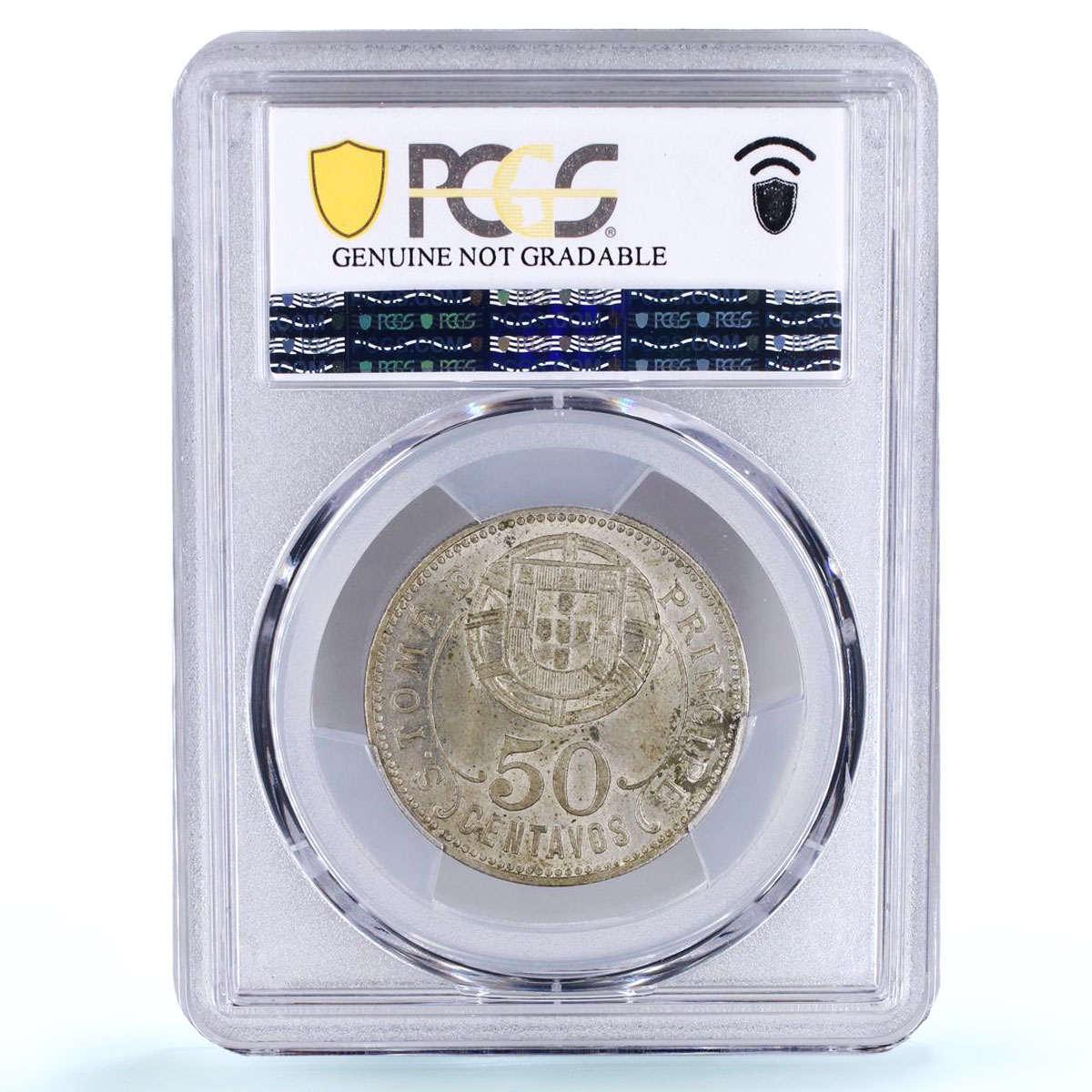 Portugal Sao Tome 50 centavos Colony KM-1 Genuine PCGS nickel coin 1929