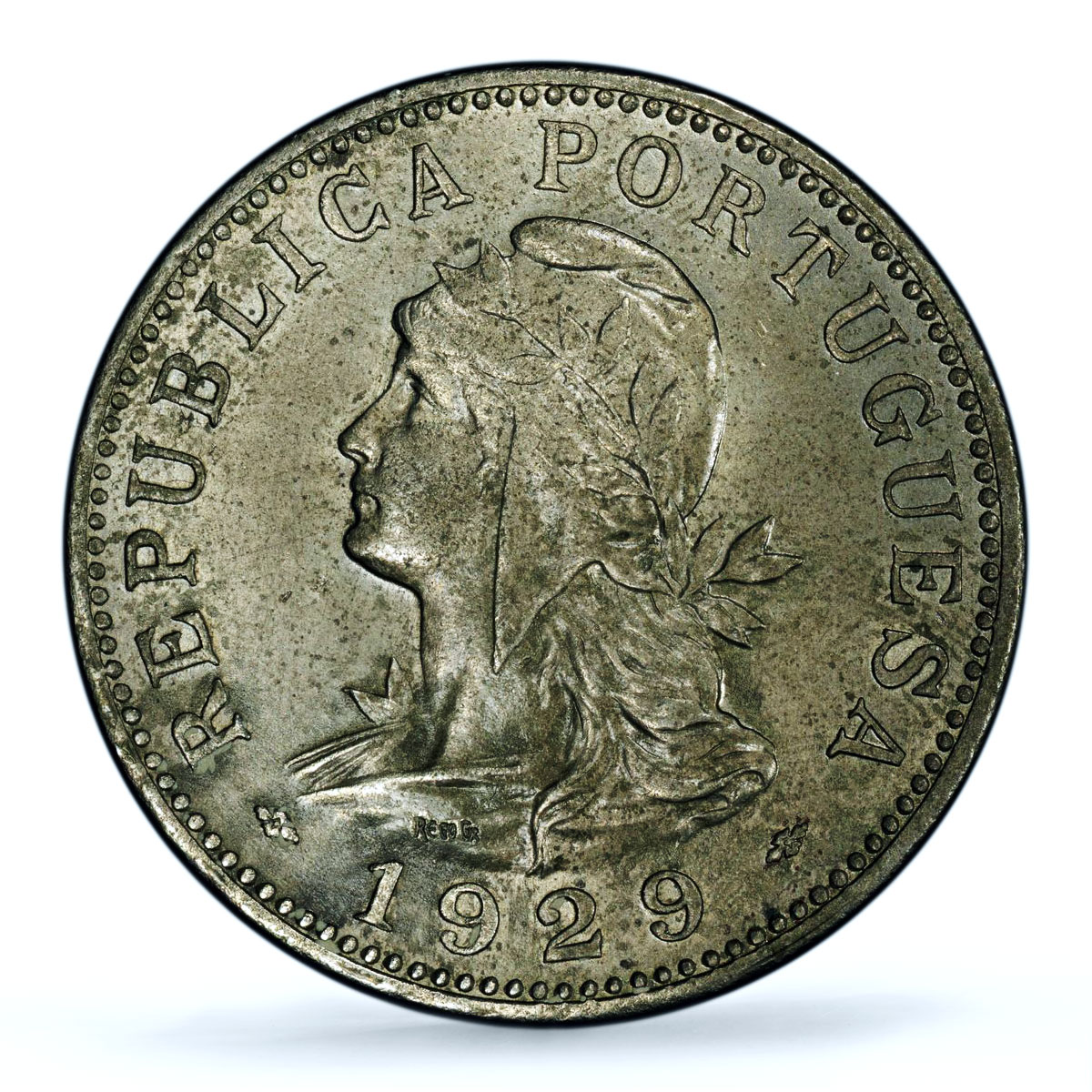 Portugal Sao Tome 50 centavos Colony KM-1 Genuine PCGS nickel coin 1929