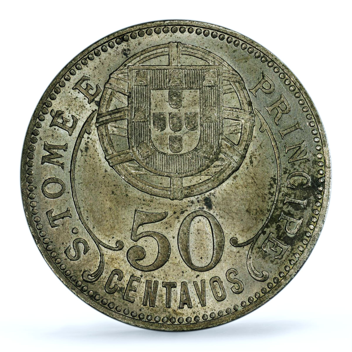 Portugal Sao Tome 50 centavos Colony KM-1 Genuine PCGS nickel coin 1929