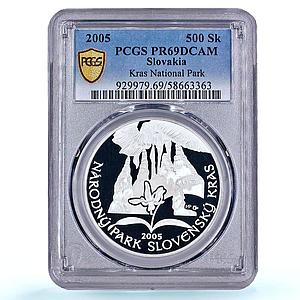 Slovakia 500 korun Slovensky Kras National Park PR 69 PCGS silver coin 2005