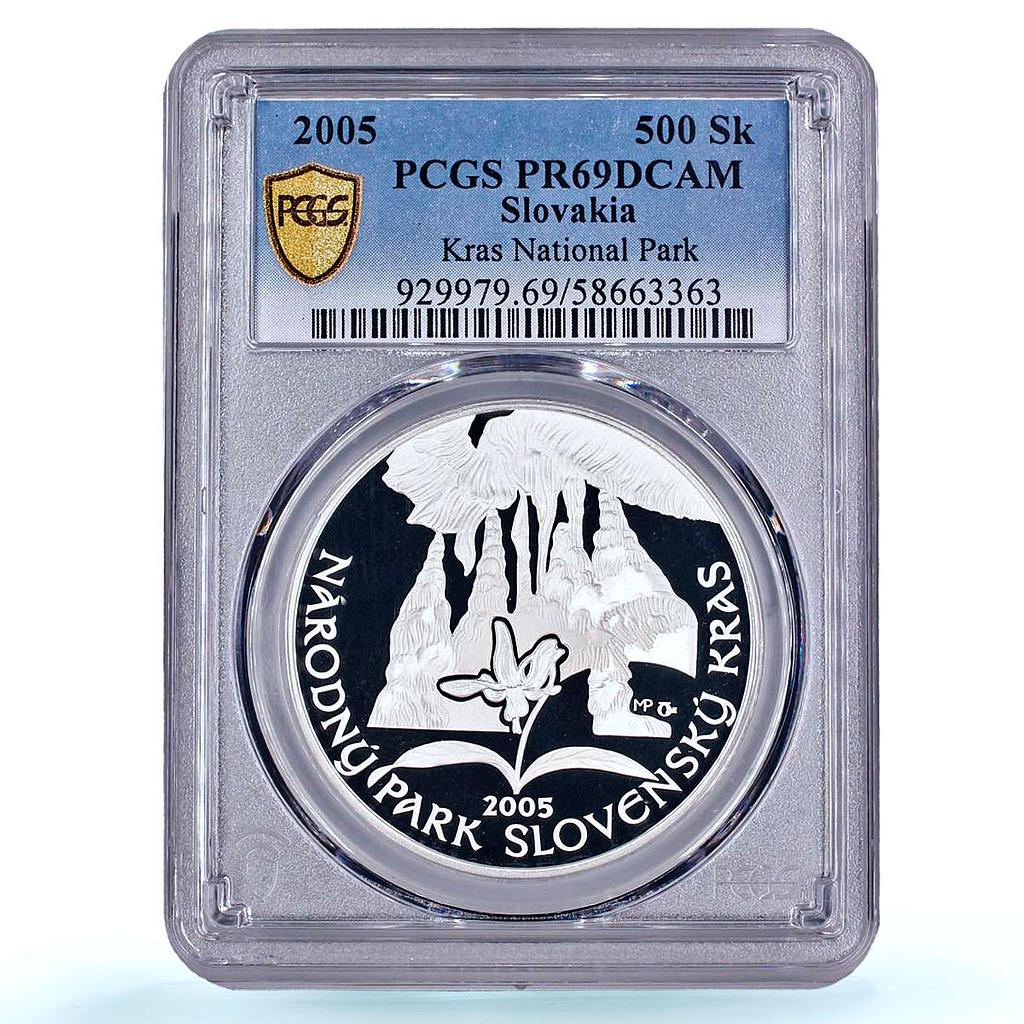 Slovakia 500 korun Slovensky Kras National Park PR 69 PCGS silver coin 2005
