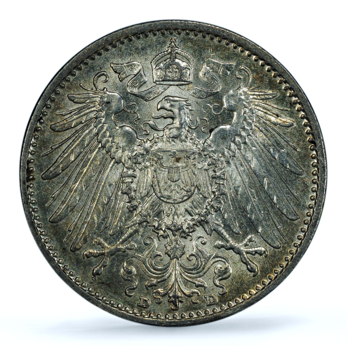 Germany Empire 1 mark Wilhelm II Type 2 J-17 KM-14 MS 64 PCGS silver coin 1914
