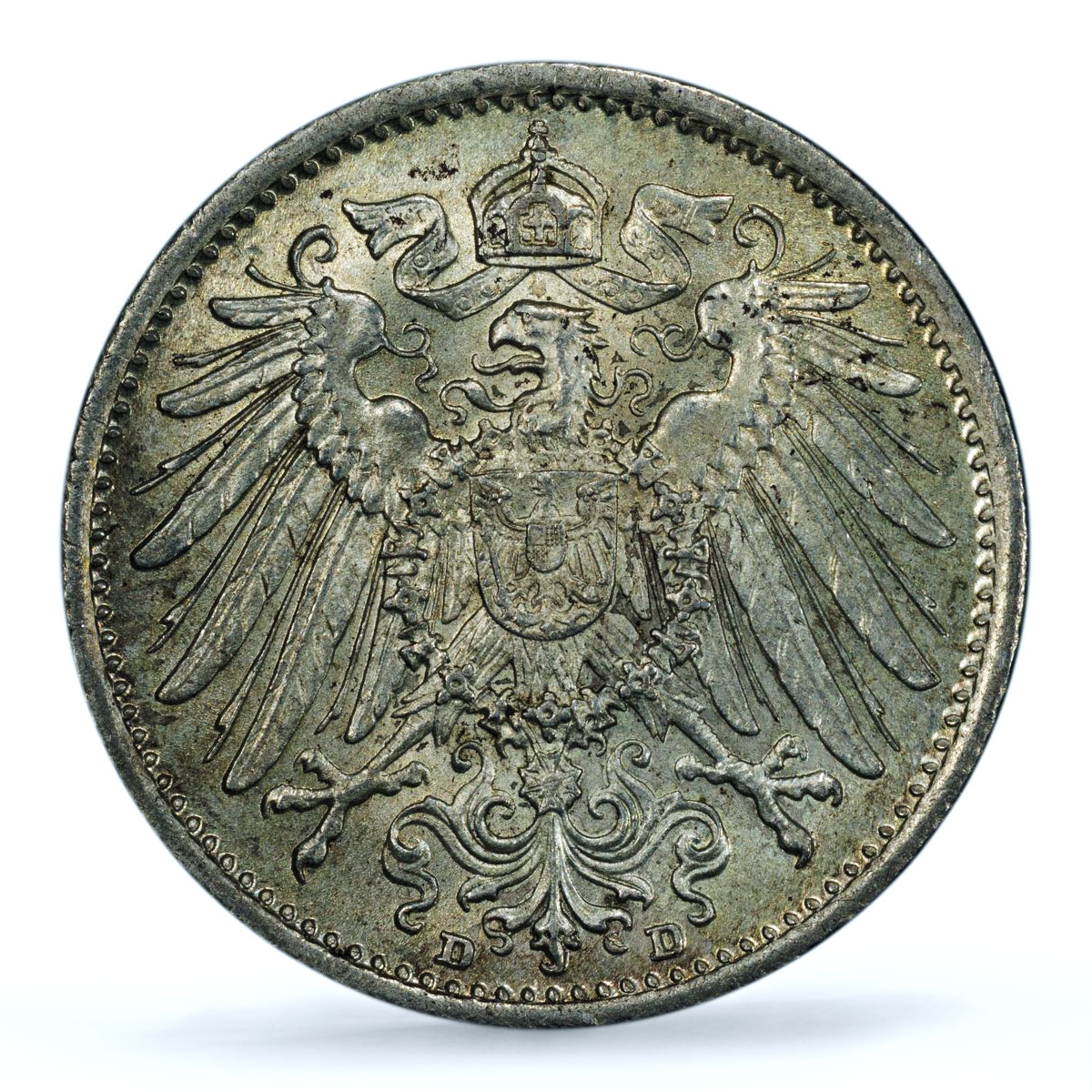 Germany Empire 1 mark Wilhelm II Type 2 J-17 KM-14 MS 65 PCGS silver coin 1914