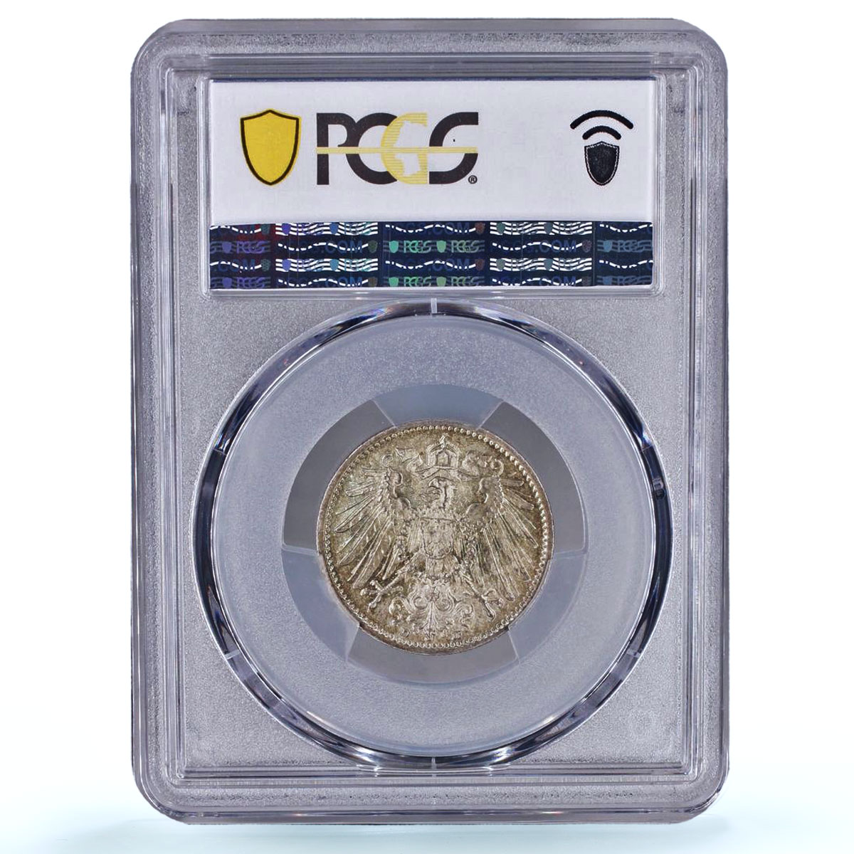Germany Empire 1 mark Wilhelm II Type 2 J-17 KM-14 MS 65 PCGS silver coin 1914