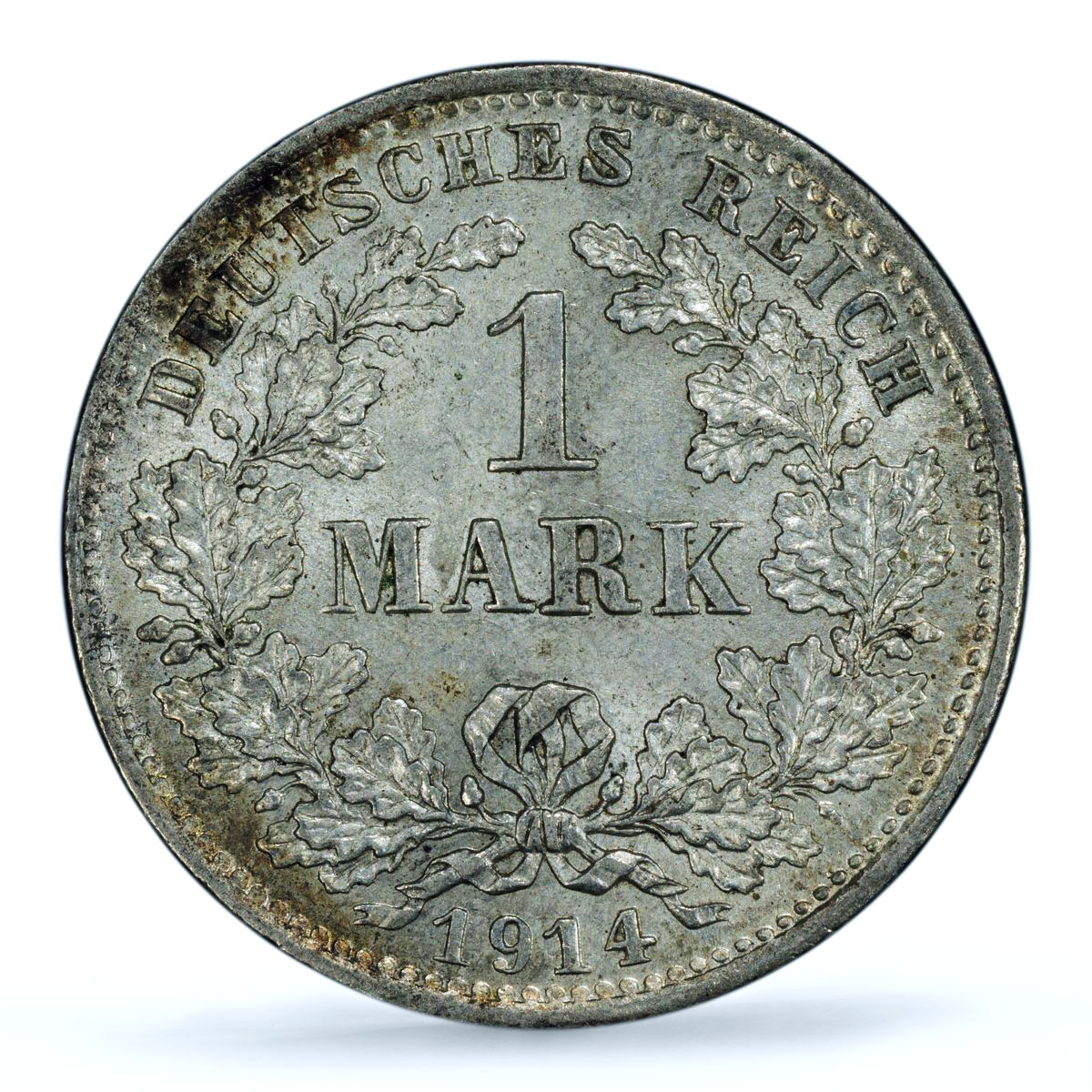 Germany Empire 1 mark Wilhelm II Type 2 J-17 KM-14 MS 63 PCGS silver coin 1914