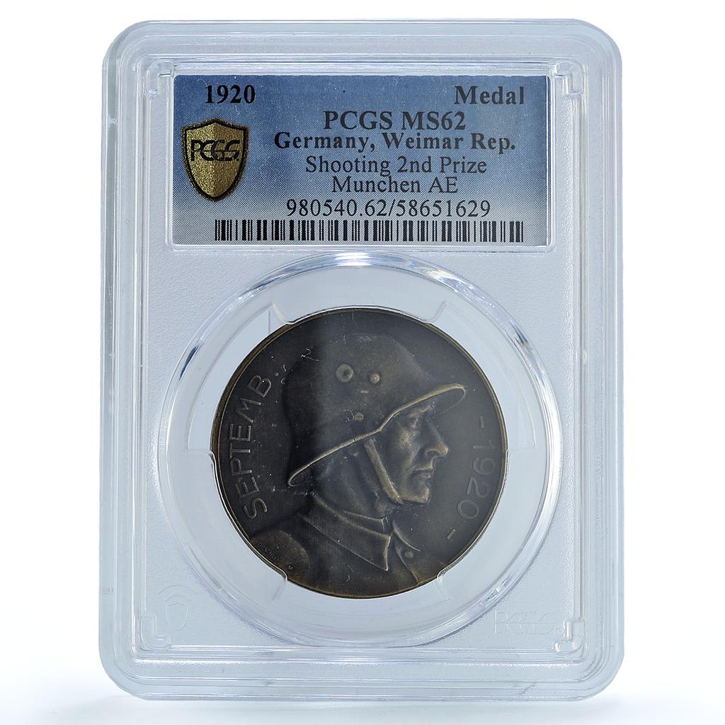 Germany Weimar Shooting 2nd Prize Munchen Munich MS 62 PCGS bronze medal 1920