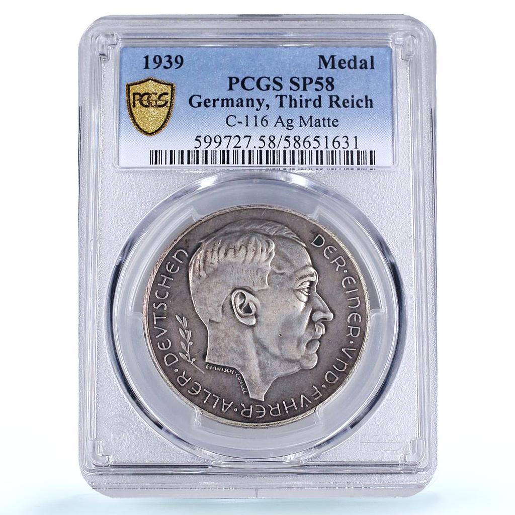 Germany Third Reich Hitler Austria Annexation C-116 SP 58 PCGS silver medal 1939