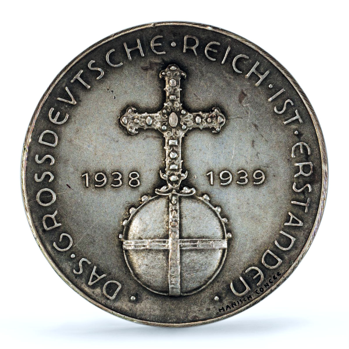 Germany Third Reich Hitler Austria Annexation C-116 SP 58 PCGS silver medal 1939