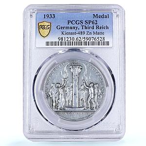 Germany Third Reich Reichstag Elections Kienast-489 SP 62 PCGS zinc medal 1933