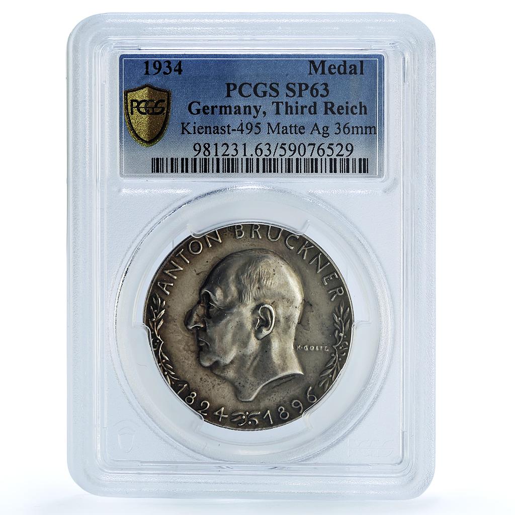 Germany Third Reich Anton Bruckner Kienast-495 Goetz SP63 PCGS silver medal 1934 Germany Third Reich Anton Bruckner Kienast-495 Goetz SP63 PCGS silver medal 1934