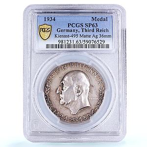 Germany Third Reich Bruckner Composer Kienast-495 SP 63 PCGS silver medal 1934