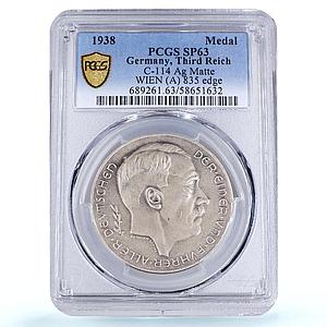 Germany Third Reich Hitler Austria Annexation C-114 SP 63 PCGS silver medal 1938