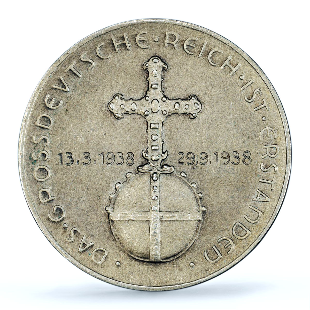 Germany Third Reich Hitler Austria Annexation C-114 SP 63 PCGS silver medal 1938