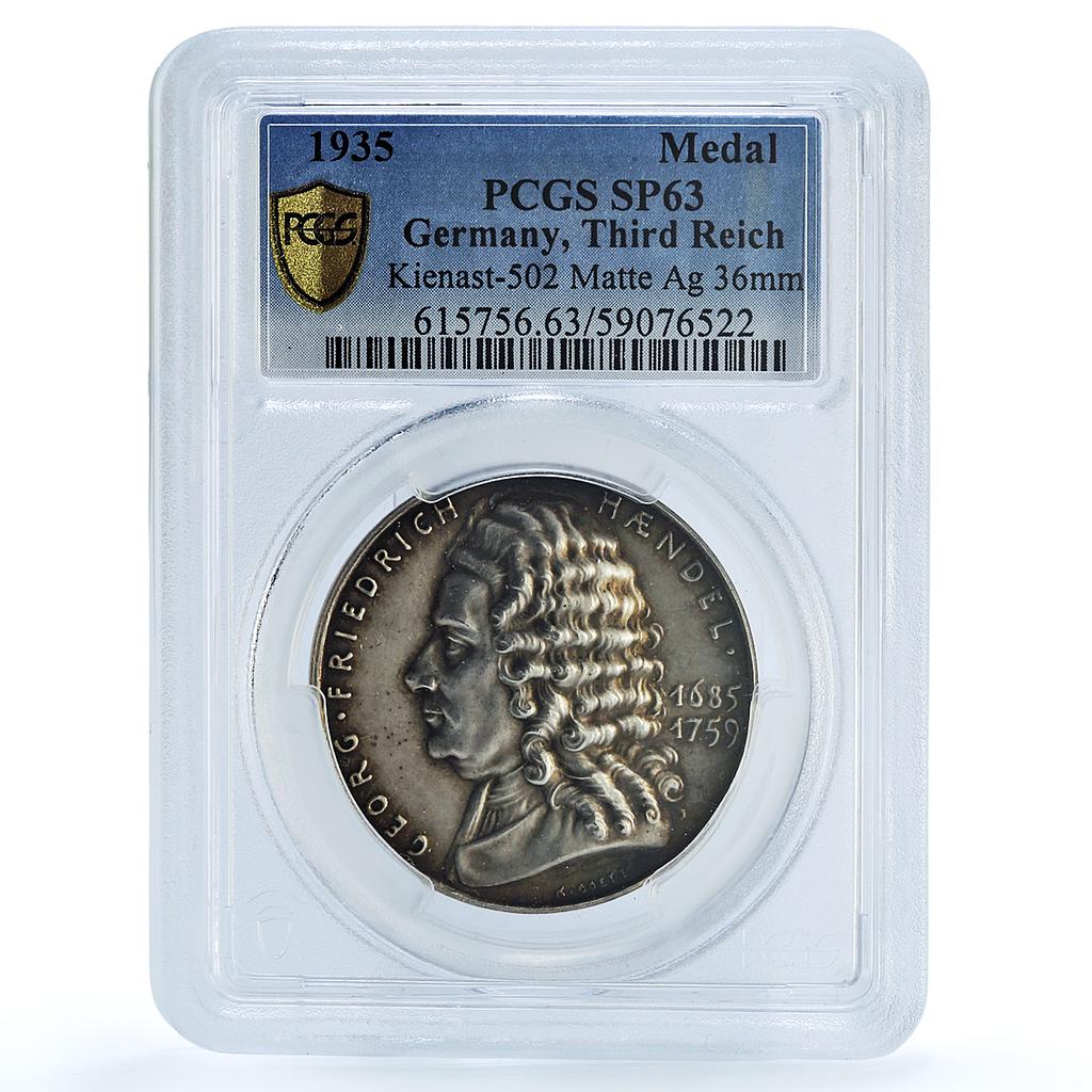 Germany Third Reich Friedrich Handel Kienast-502 Goetz SP 63 PCGS Ag medal 1935 Germany Third Reich Friedrich Handel Kienast-502 Goetz SP 63 PCGS Ag medal 1935