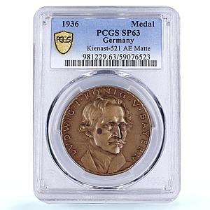 Germany Third Reich Ludwig I Bavarian Kienast-521 SP 63 PCGS bronze medal 1936