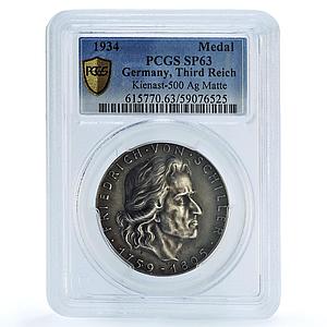 Germany Third Reich Schiller Literature Kienast-500 SP 63 PCGS silver medal 1934