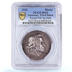 Germany Third Reich Schiller Literature Kienast-500 SP 63 PCGS silver medal 1934