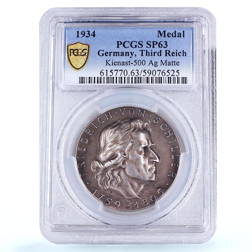 Germany Third Reich Schiller Literature Kienast-500 SP 63 PCGS silver medal 1934