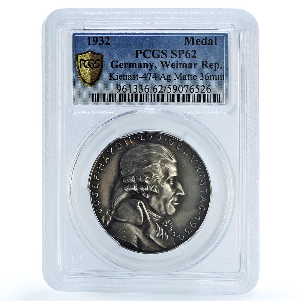 Germany Weimar Josef Haydn Kienast-474 Goetz SP 62 PCGS silver medal 1932 Germany Weimar Josef Haydn Kienast-474 Goetz SP 62 PCGS silver medal 1932