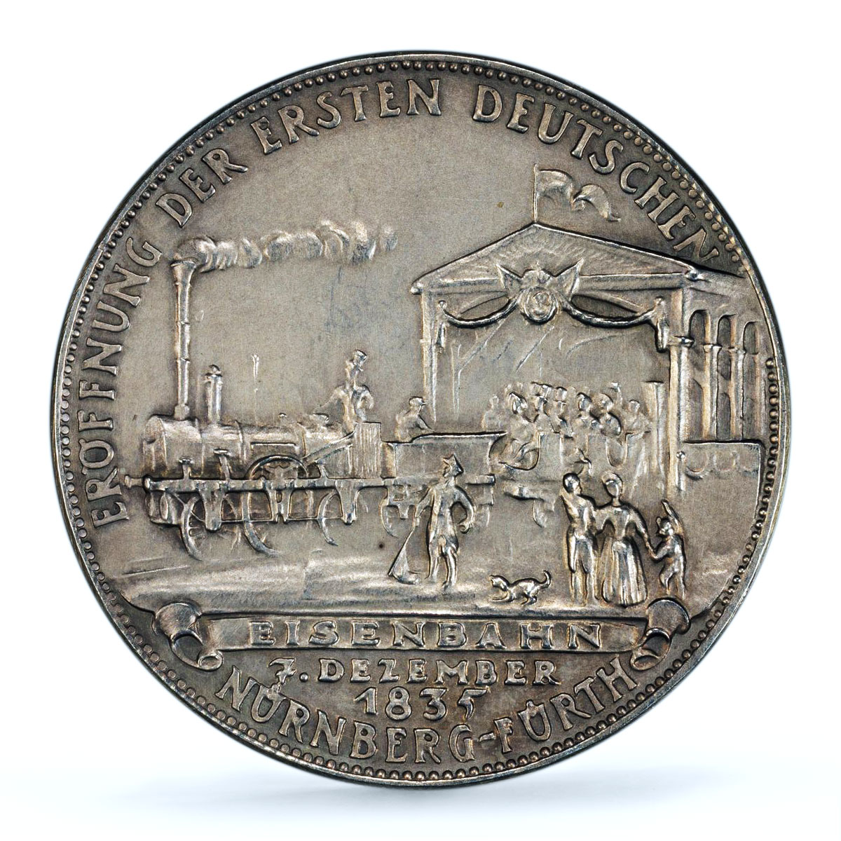 Germany Third Reich Nuremberg Railway Kienast-509 SP 62 PCGS silver medal 1935