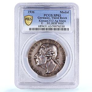 Germany Third Reich Frederick II Great Kienast-512 SP 63 PCGS silver medal 1936