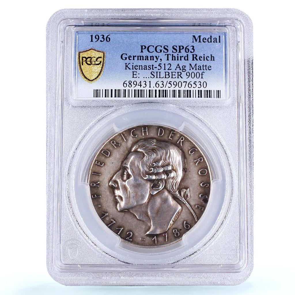 Germany Third Reich Frederick II Great Kienast-512 SP 63 PCGS silver medal 1936