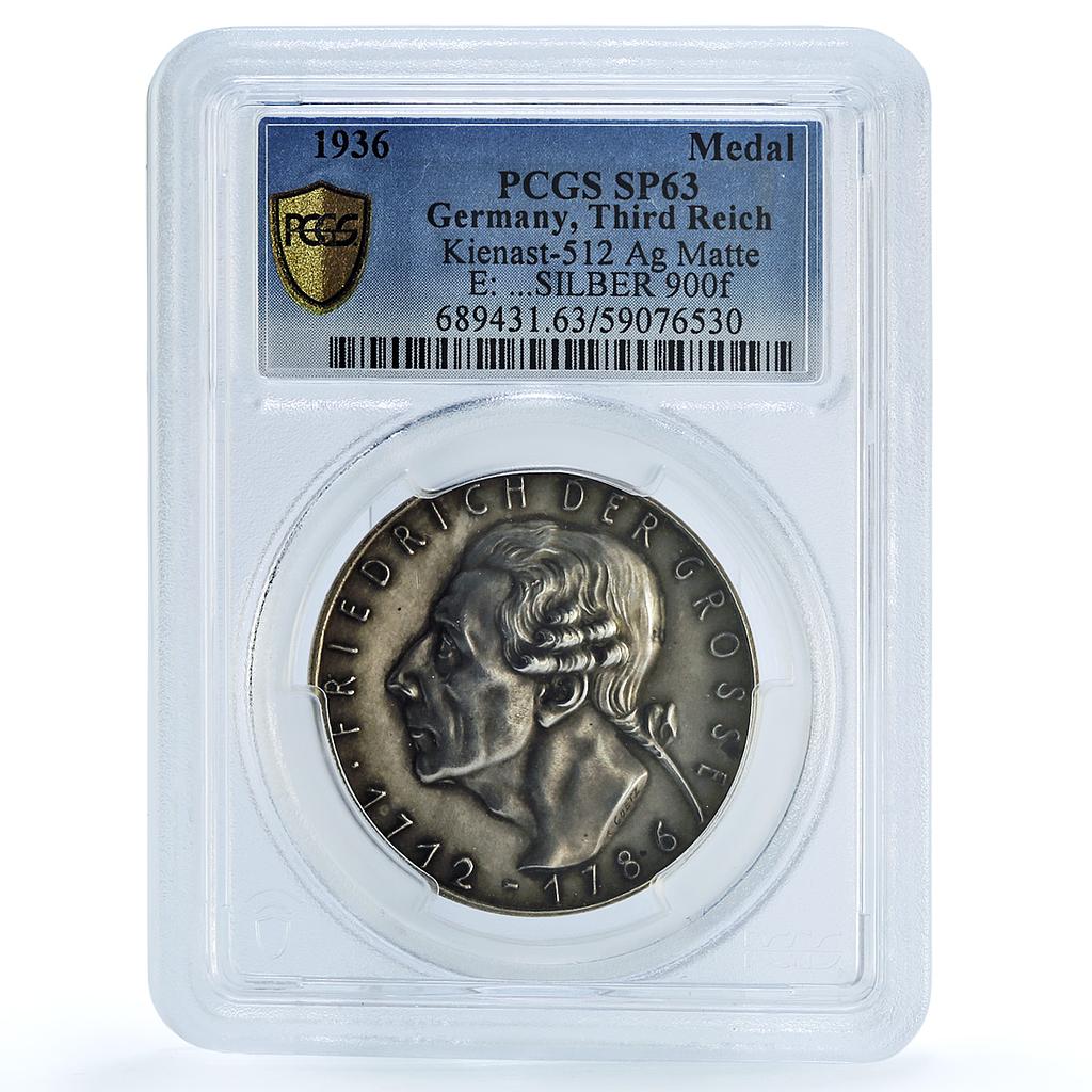 Germany Third Reich Frederick II Great Kienast-512 SP 63 PCGS silver medal 1936 Germany Third Reich Frederick II Great Kienast-512 SP 63 PCGS silver medal 1936