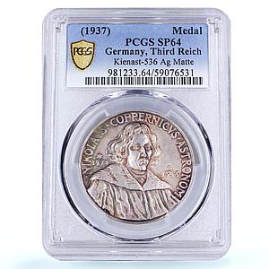 Germany Third Reich Copernicus Science Kienast-536 SP 64 PCGS silver medal 1937