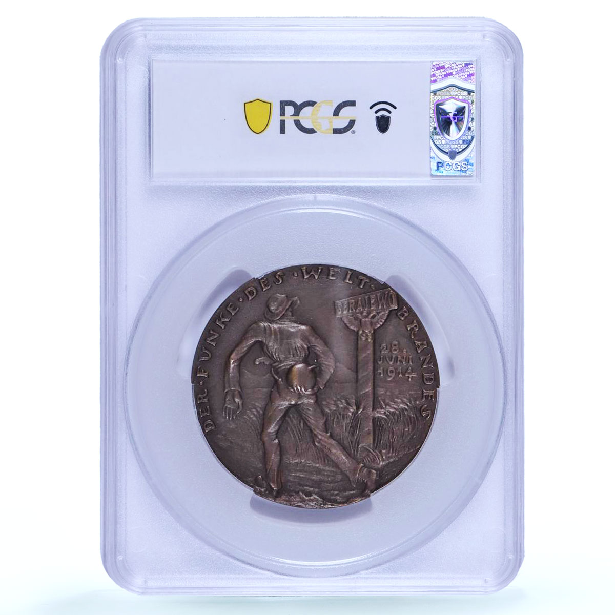 Germany Empire WWI Sarajevo Ferdinand Kienast-132 MS 64 PCGS bronze medal 1914