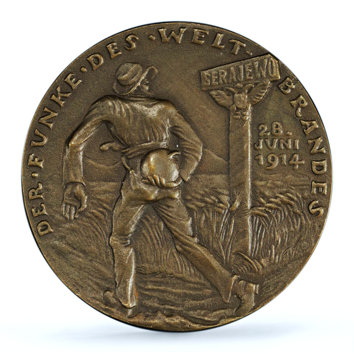Germany Empire WWI Sarajevo Ferdinand Kienast-132 MS 64 PCGS bronze medal 1914