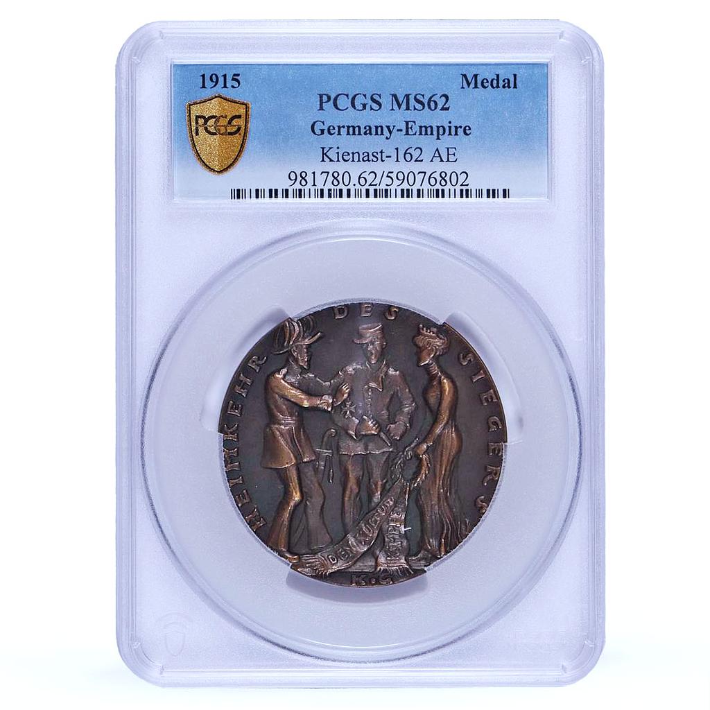 Germany Empire WWI Baralon Moerder Kienast-162 MS 62 PCGS bronze medal 1915