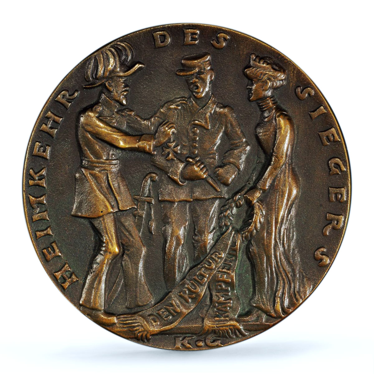 Germany Empire WWI Baralon Moerder Kienast-162 MS 62 PCGS bronze medal 1915
