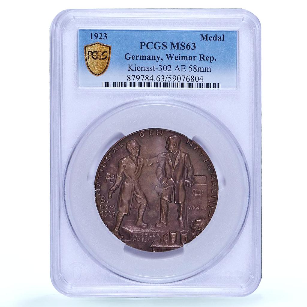 Germany Weimar Hitler Putsch Munich C-1 Kienast-302 MS 63 PCGS bronze medal 1923