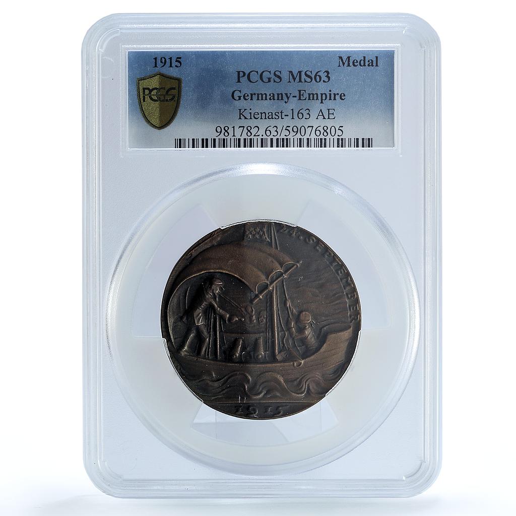 Germany Empire Baralong U 41 Sink Kienast-163 Goetz MS 63 PCGS bronze medal 1915