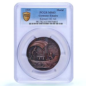 Germany Empire WWI Ship Sinking Albion Kienast-163 MS 63 PCGS bronze medal 1915