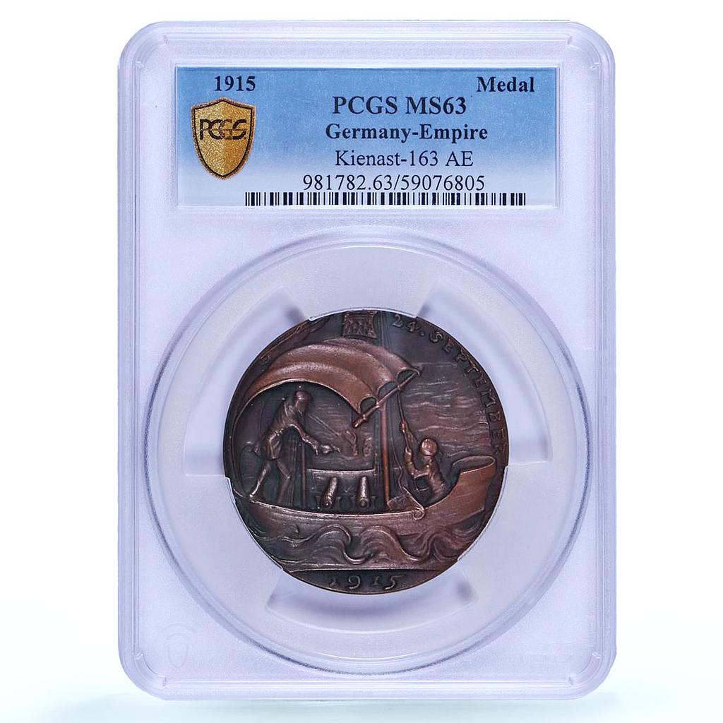 Germany Empire WWI Ship Sinking Albion Kienast-163 MS 63 PCGS bronze medal 1915