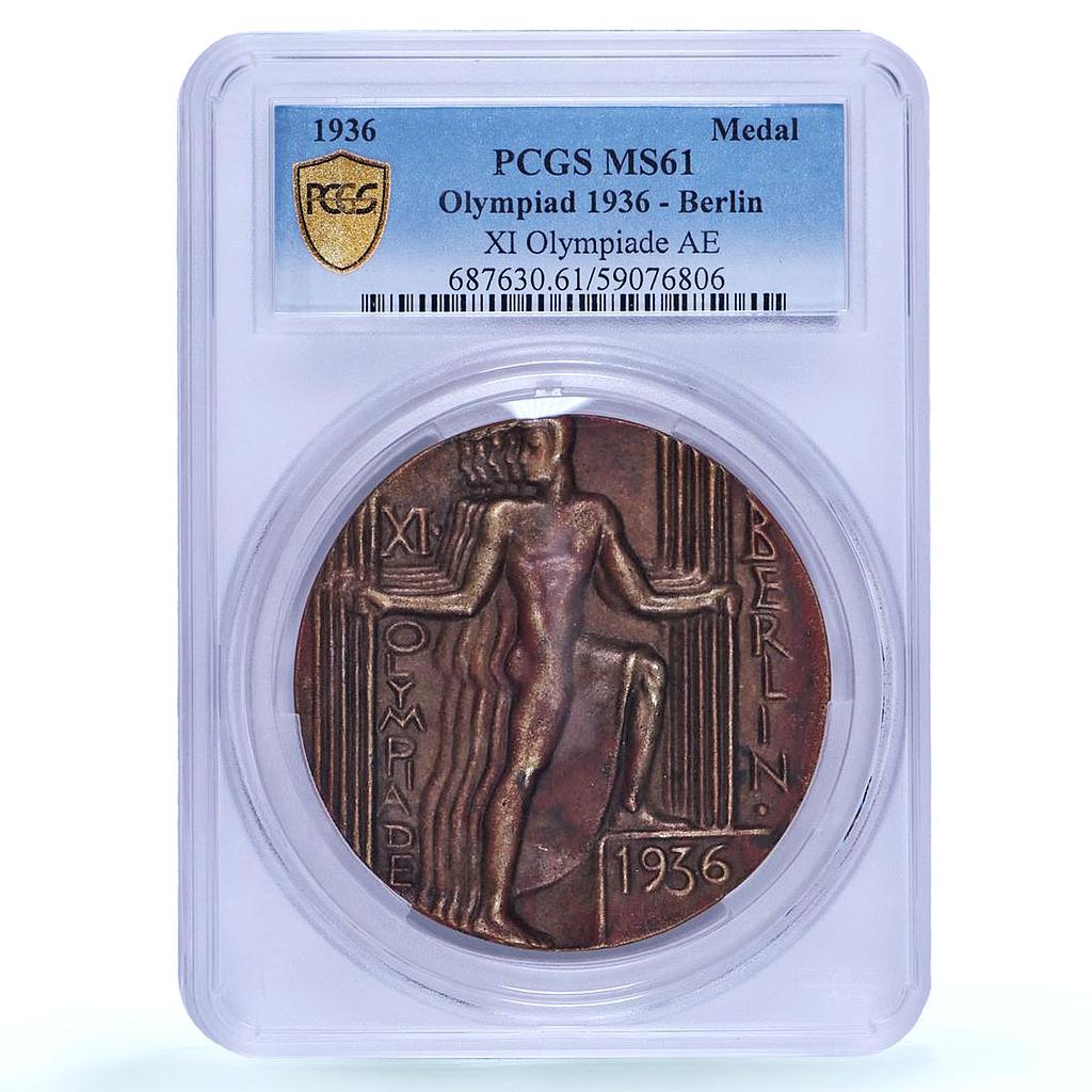 Germany Third Reich Olympiad Berlin Otto Placzek MS 61 PCGS bronze medal 1936