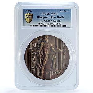 Germany Third Reich Olympiad Berlin Otto Placzek MS 61 PCGS bronze medal 1936