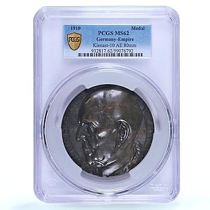 Germany Empire Helmuth von Moltke Knight Kienast-10 MS 62 PCGS bronze medal 1910
