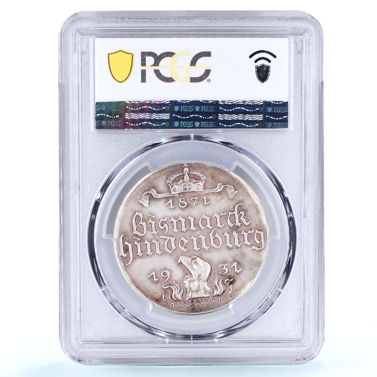 Germany Weimar Bismarck Hindenburg Kienast-457 SP 63 PCGS silver medal 1931