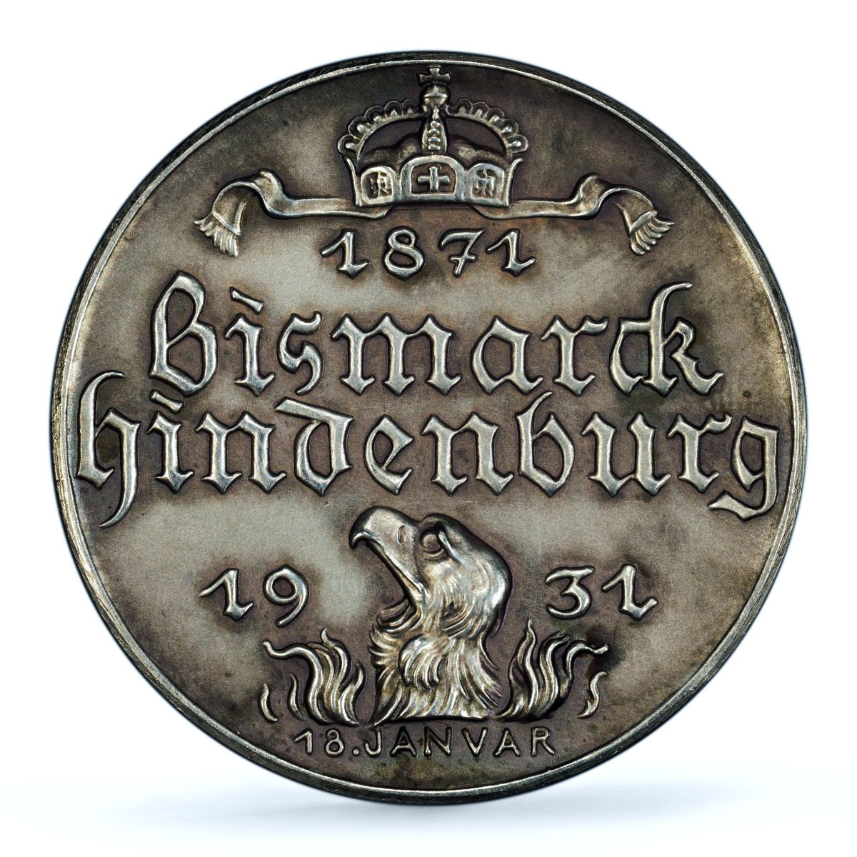 Germany Weimar Bismarck Hindenburg Kienast-457 SP 63 PCGS silver medal 1931
