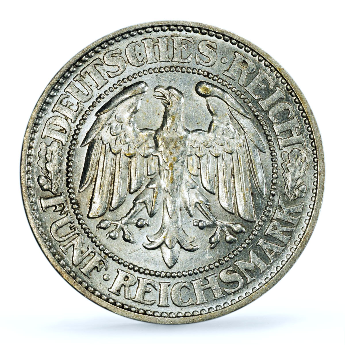 Germany Weimar 5 mark Oak Tree J-331 KM-56 MS 62 PCGS silver coin 1928 J
