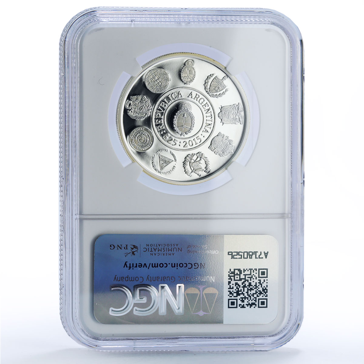 Argentina 25 pesos Wiphala Flag Roots Ibero-American PF 70 NGC silver coin 2015