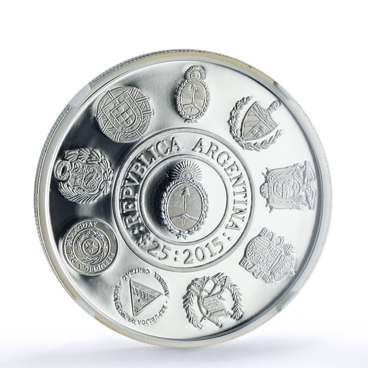 Argentina 25 pesos Wiphala Flag Roots Ibero-American PF 70 NGC silver coin 2015