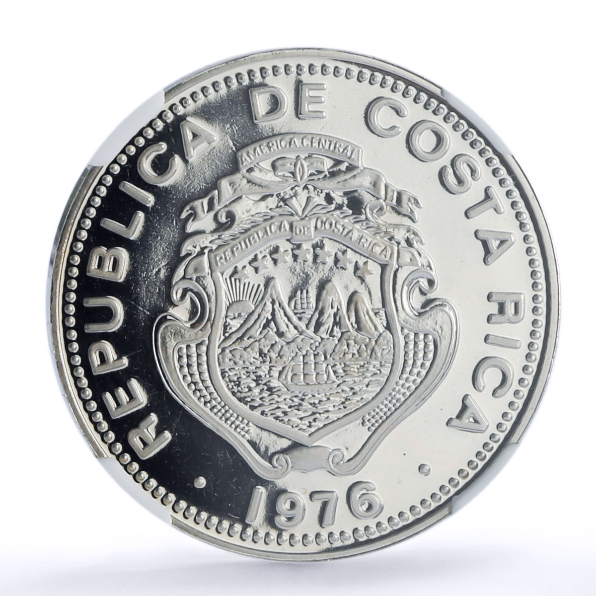 Costa Rica 1 colon Republic Coinage BCCR PF 69 NGC CuNi coin 1976