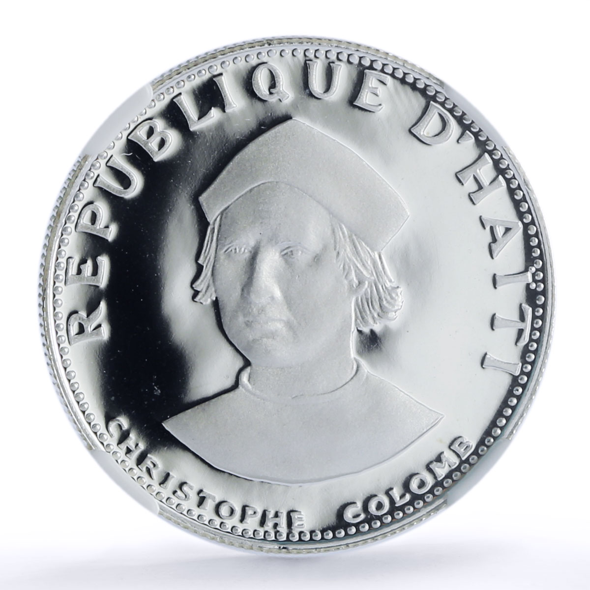 Haiti 25 gourdes Christopher Columbus Colomb History PF70 NGC silver coin 1973