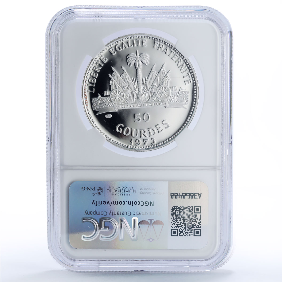Haiti 50 gourdes Woman and Child PF69 NGC silver coin 1973