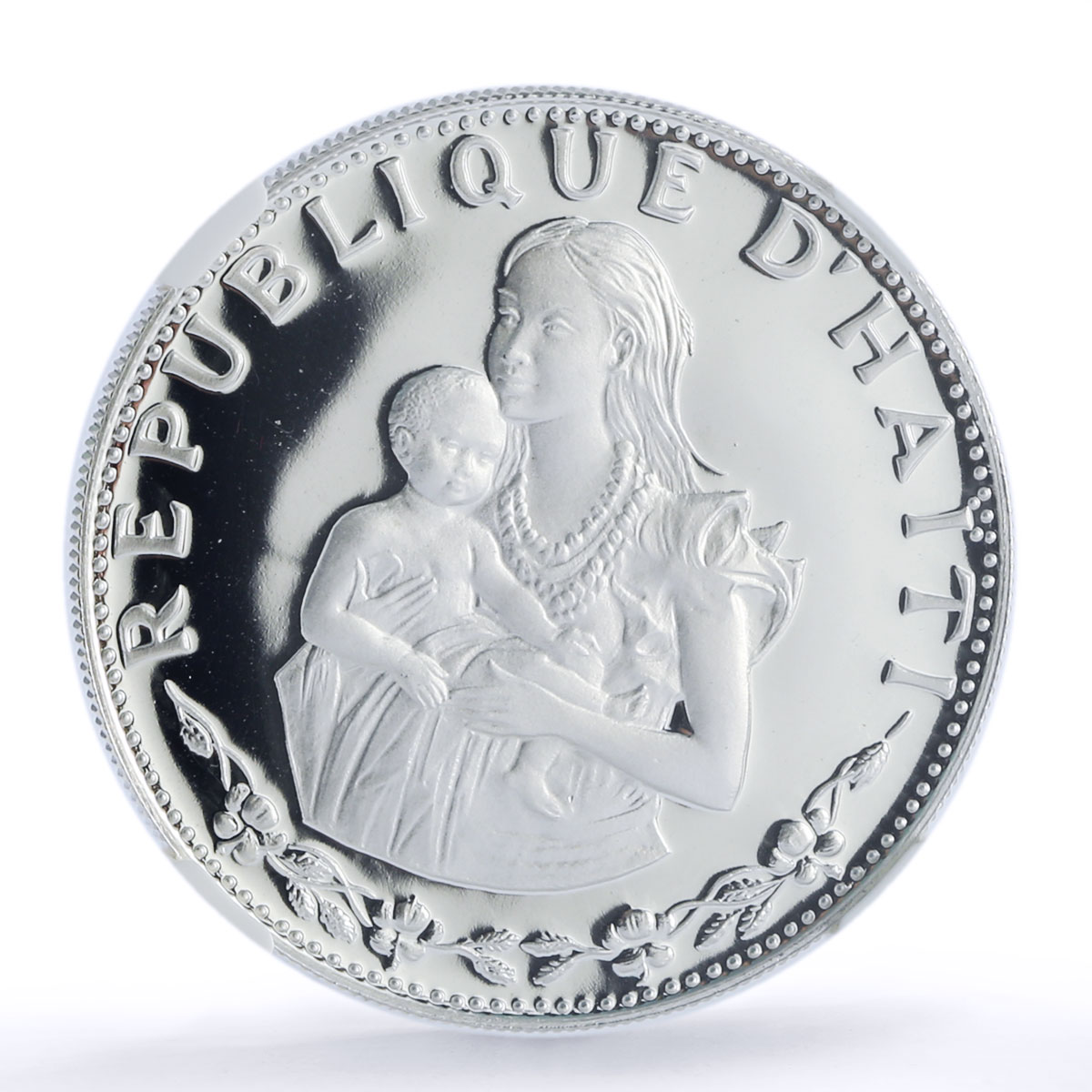 Haiti 50 gourdes Woman and Child PF69 NGC silver coin 1973